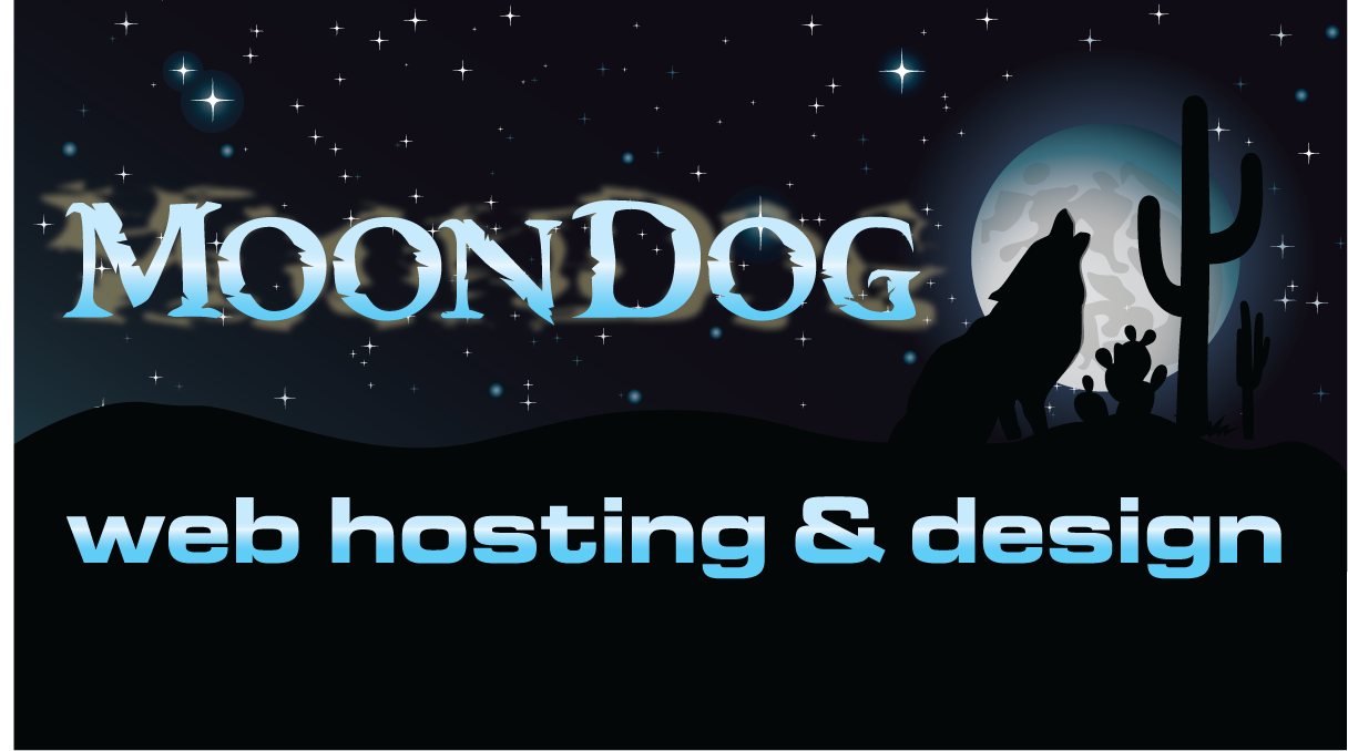 MoonDog Web Hosting and Design Logo